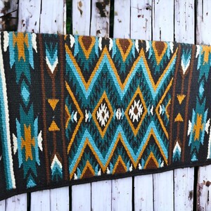 Western Show Horse Saddle Blanket New Zealand Design Handmade Wool Saddle Blanket Mats Top Wool Saddle Pad Size : 34 L x 36 W x 1 Inches image 8