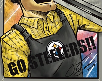 STEELERS Steel Curtain Sports Art PRINTs | Sports Wall Art Game Room Art Wall Sports Gift for Him Gift for Her Pittsburgh Home Decor