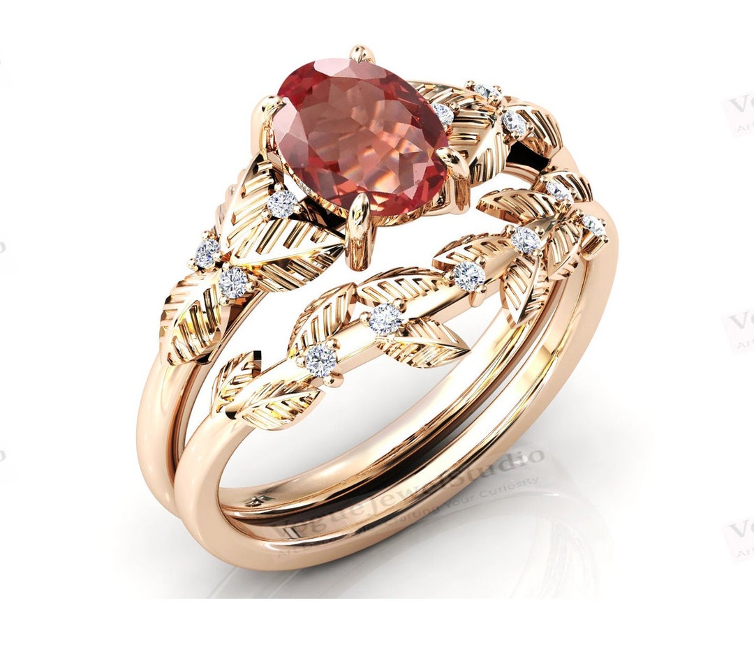 Color Changing Zultanite Engagement Ring Set 14k Gold Art Deco Etsy