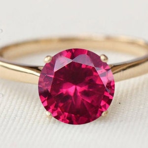 Antiker roter Rubin Verlobungsring 14k Gold Rubin Solitär Ehering Einzigartiger Solitär Verlobungsring Vintage Braut Versprechen Ring für Frauen