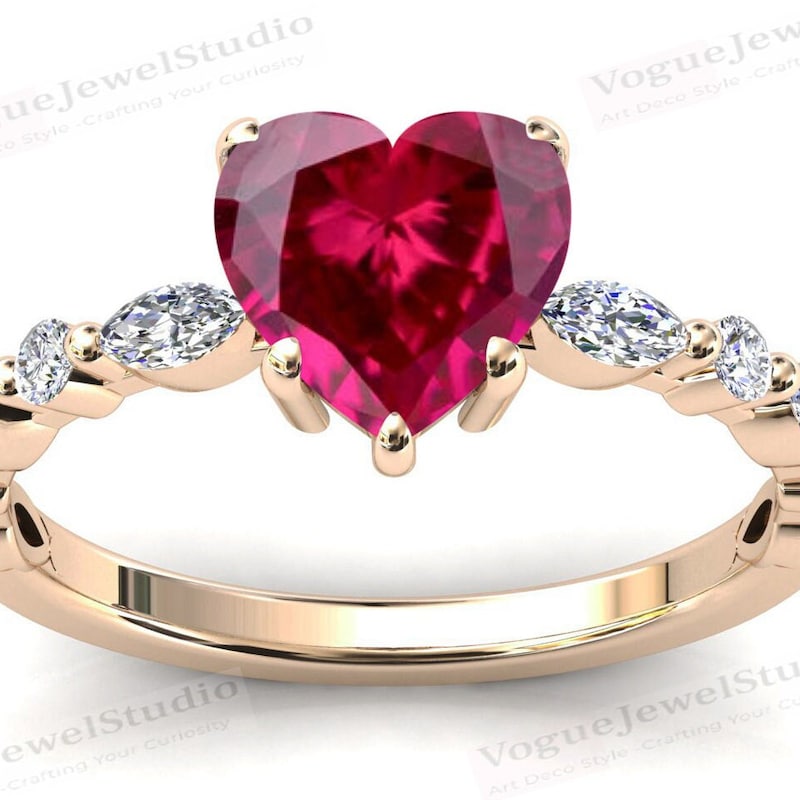 Heart Shaped Ring - Etsy