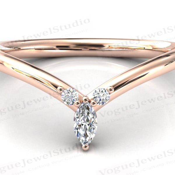 Art Deco Curved Engagement Band for Women Antique Matching Wedding Band 925 Silver Stacking Band Unique Dainty Band Rose Gold Wedding Band