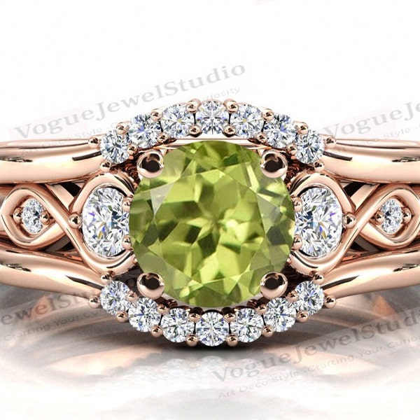 Peridot Engagement Ring - Etsy
