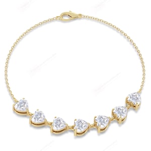 Herzförmige Moissanite Armband für Frauen 14k Rose Gold Moissanite Armband Einzigartiges Statement Armband Alltagsgeschenk Armband Jubiläumsgeschenk