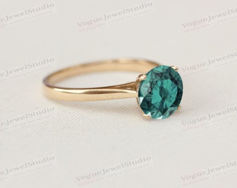 Bague Cocktail Tourmaline Verte Naturelle Paraiba – Argent 925, Fait Main (taille 7)