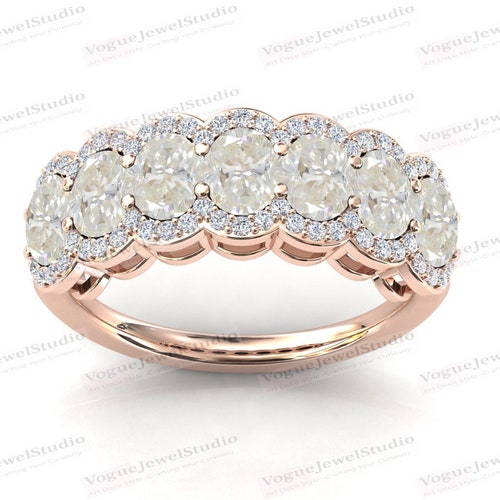 Unique Moissanite Eternity Wedding Band For Women 925 Silver Moissanite Engagement Ring Art Deco Half shops Eternity Wedding Anniversary Band