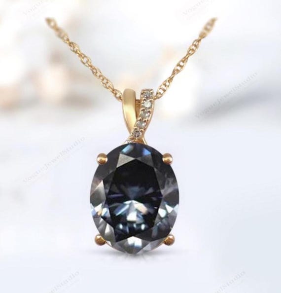 Grey Spinel Pendant for Women Unique Grey Color Gemstone