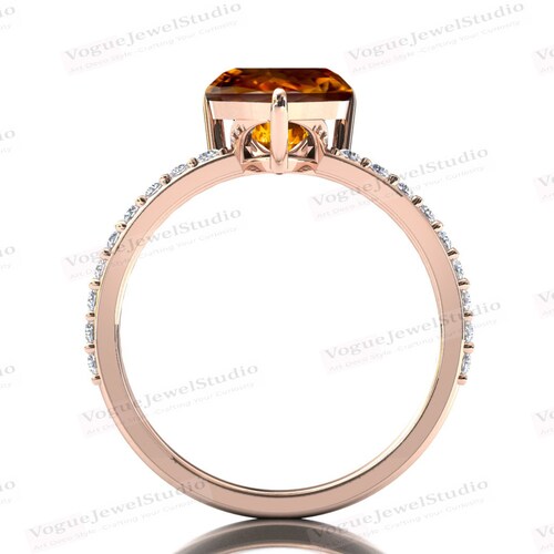 14k Gold Citrine Engagement Ring Heart Shaped Citrine Wedding Ring For Women Art Deco Citrine Bridal Promise Ring shops Solitaire Engagement Ring