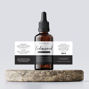 Modèle d'étiquettes d'huiles essentielles - Modèle d'étiquette de bouteille de 1 oz 2 oz 4 oz - Étiquette de flacon compte-gouttes - Modèle d'étiquette de spray - Étiquette de produit de sérum
