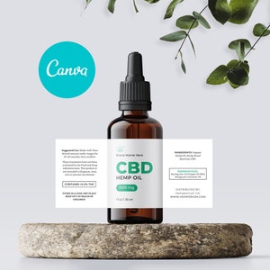 Premium CBD Oil Label Design for Hemp Oil Dropper, Cannabis Oil Label, 30ml Dropper Bottle Stickers, Beard Oil Labels, 1 oz bottle label