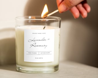 Editable Candle Label Template, DIY Candle Label Design, Printable Candle Labels, Customizable Candle Sticker, Canva Candle Jar Labels