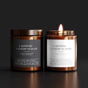Minimal Candle Label Template - Modern Canva Candle Labels Design - Editable Jar Candle Sticker Template - 2x2 3x3 Label - Candle Packaging