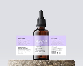 Stylish Dropper Essential Oil Label Design - Custom Product Label - Canva Editable Label Template - DIY Label Bottle Label - 2oz 4oz label