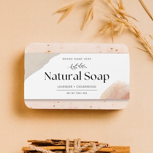 Soap Labels Template, Soap Bar Label Sticker, Customizable, Printable, Instant Download, Handmade Soap Packaging, Soap Wrapper, Soap Sleeve