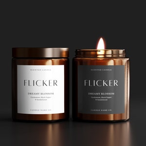 Minimalistische Kerzenetiketten-Vorlage - Luxus-Kerzenetiketten-Design - Canva-Kerzenetiketten-Vorlage - Modernes Kerzenetikett - Etiketten für Kerzengläser