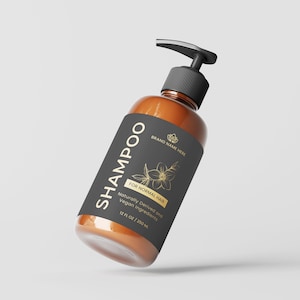 Customizable Shampoo Bottle Label Template, DIY Body Wash Label Design, Essential Oil Stickers, Cosmetic Products Label, Gold Skincare Label