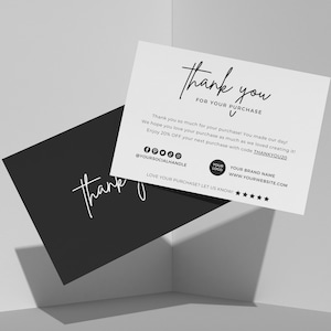 Modelo de cartão de agradecimento minimalista e elegante do Canva, perfeito para uso comercial ou pessoal, ótimo para eventos, download instantâneo, download digital