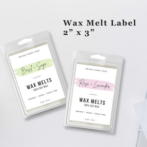 Customizable Wax Melt Labels, Printable Wax Melts Stickers, Instant Download, Wax Melt Business Supplies, Personalized Wax Melt Labels