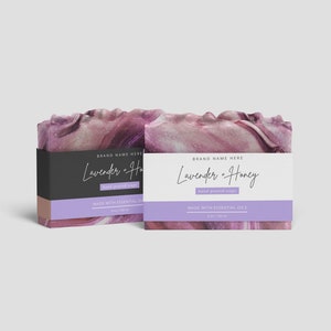 DIY Printable Soap Labels - Craft Soap Editable Label Template - Custom Wrap Around Soap Bar Label - Stylish Soap Label Design - 8.5x2 Label