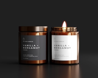 Minimal Jar Candle Label Template - Canva Candle Label Design - Modern Candle Label Template - Editable Candle Label Design - Candle Sticker