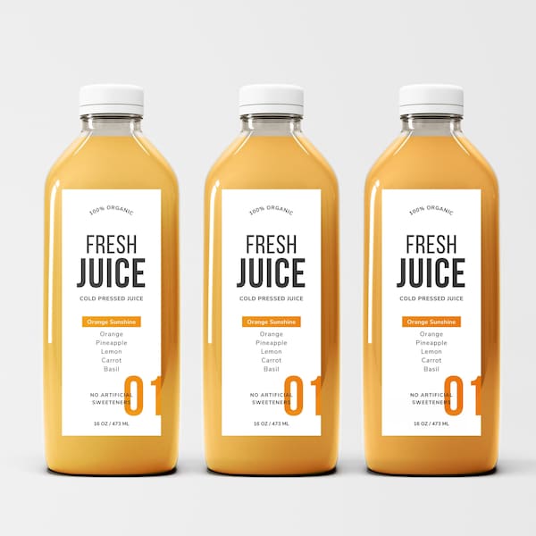 Juice Labels Template, Custom Juice Bottle Label, Canva Raw Juice Label, Juice Labels Stickers, Labels for Drinks, Rectangle Juice Label