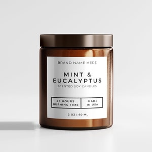 Editable Candle Label Design - 2x2 3x3 Label - Customizable Candle Jar Label Template - Modern Candle Label Template - DIY Candle Sticker