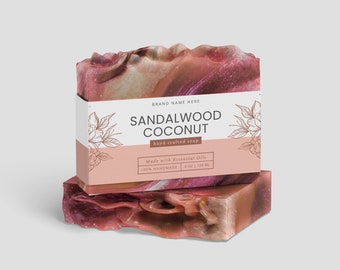 Editable Soap Labels Template - DIY Elegant Soap Labels - Wrap Around Soap Bar Label - Canva Modern Soap Band Template - 8.5x2 Label