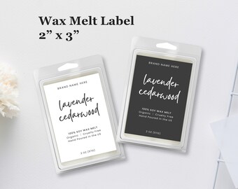 Editable Wax Melt Label Template - Canva Wax Tart Label -  DIY Minimal Wax Tart Label - Pre Designed Wax Label Template - Instant Download