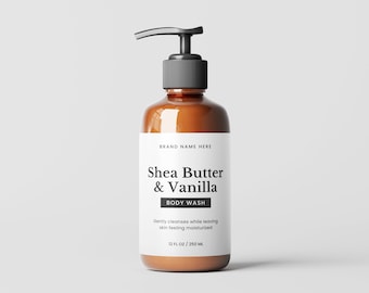 Printable Dispenser Bottle Labels Template, Editable Body Wash Label, DIY Label Design, Cleanser Labels, Shampoo Label, Cosmetic Stickers