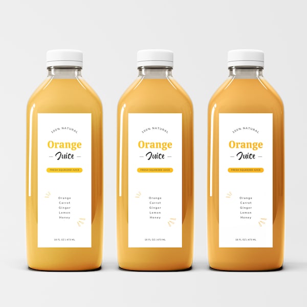 Orange Juice Template Etsy