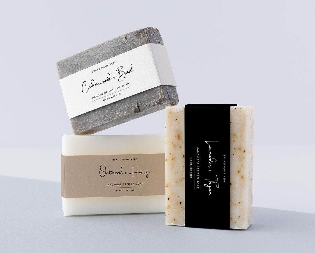 Editable Soap Wrap Label Template, Customizable Soap Bar Labels, Canva
