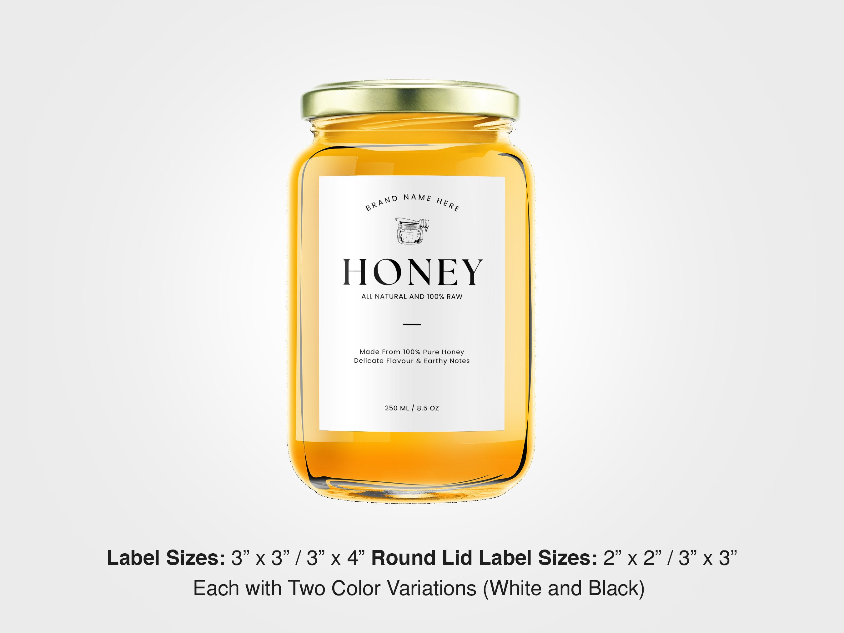 Custom Honey Jar Label Template, Canva Honey Stickers Design, Editable