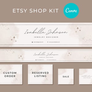 Etsy Banner Template, Etsy Shop Banner Kit, Editable Etsy Shop Kit, Etsy Branding Kit, Etsy Cover, Boho Etsy Shop Kit, Small Business Etsy