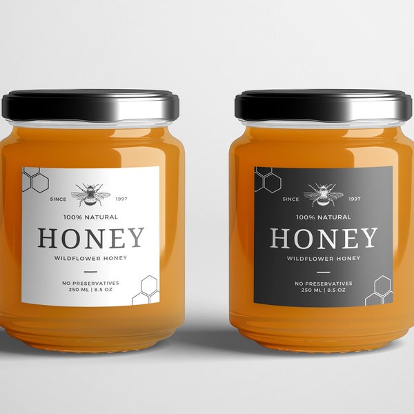 Editable Honey Jar Labels Template, Printable Honey Labels, Homemade Honey Label Sticker, Honey Label Download, Honey Label Baby Shower