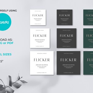 Minimalist Candle Labels Template - Luxury Candle Label Design - Canva Candle Label Template - Modern Candle Label - Candle Jar Labels image 4