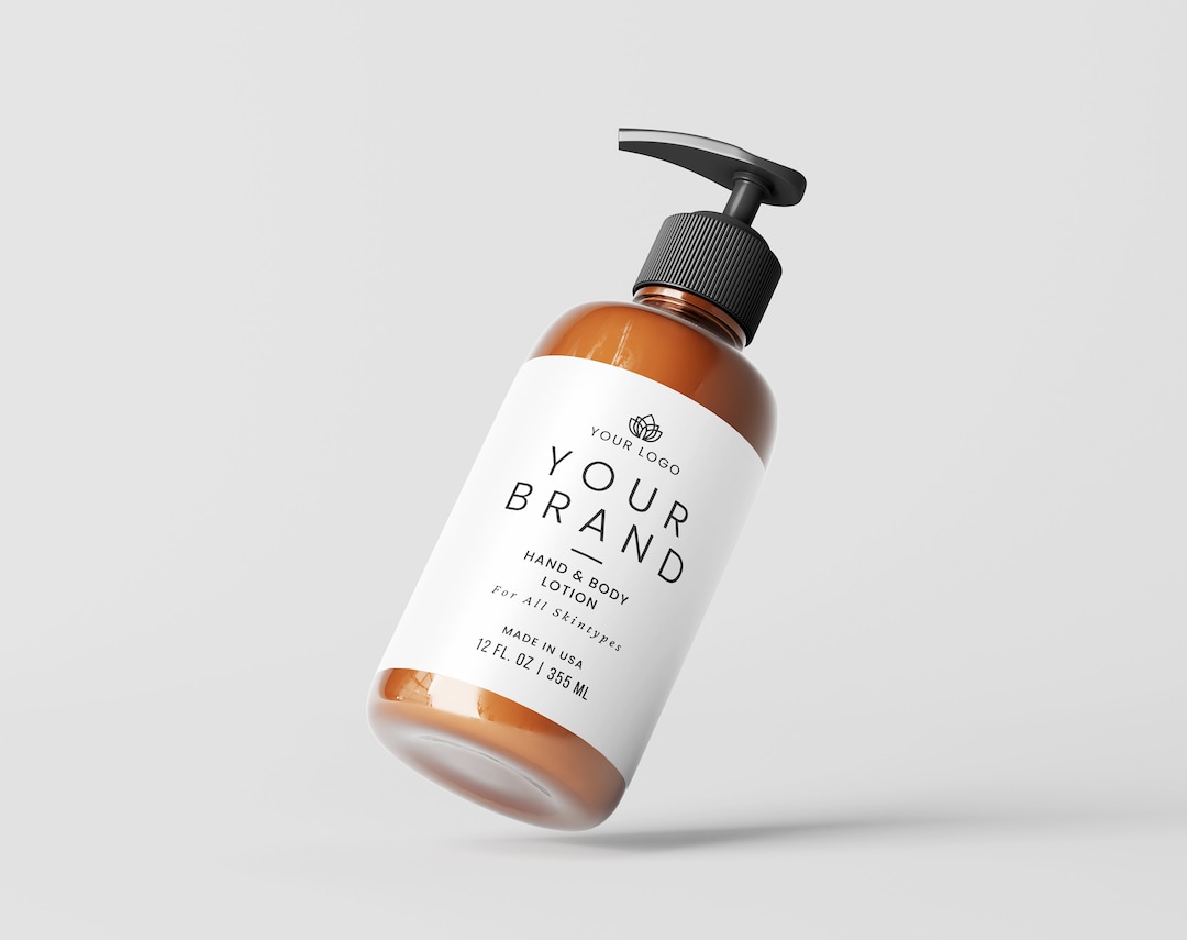 Shampoo Label Template, Liquid Soap Label, 16 Oz Boston Round Stickers