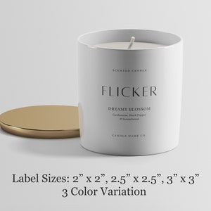 Minimalist Candle Labels Template - Luxury Candle Label Design - Canva Candle Label Template - Modern Candle Label - Candle Jar Labels image 2