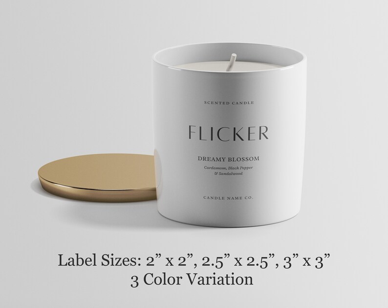 Minimalist Candle Labels Template - Luxury Candle Label Design - Canva Candle Label Template - Modern Candle Label - Candle Jar Labels image 2