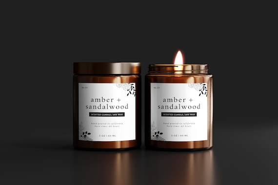 Minimalist Candle Label Template, Label Stickers for Candle Jars
