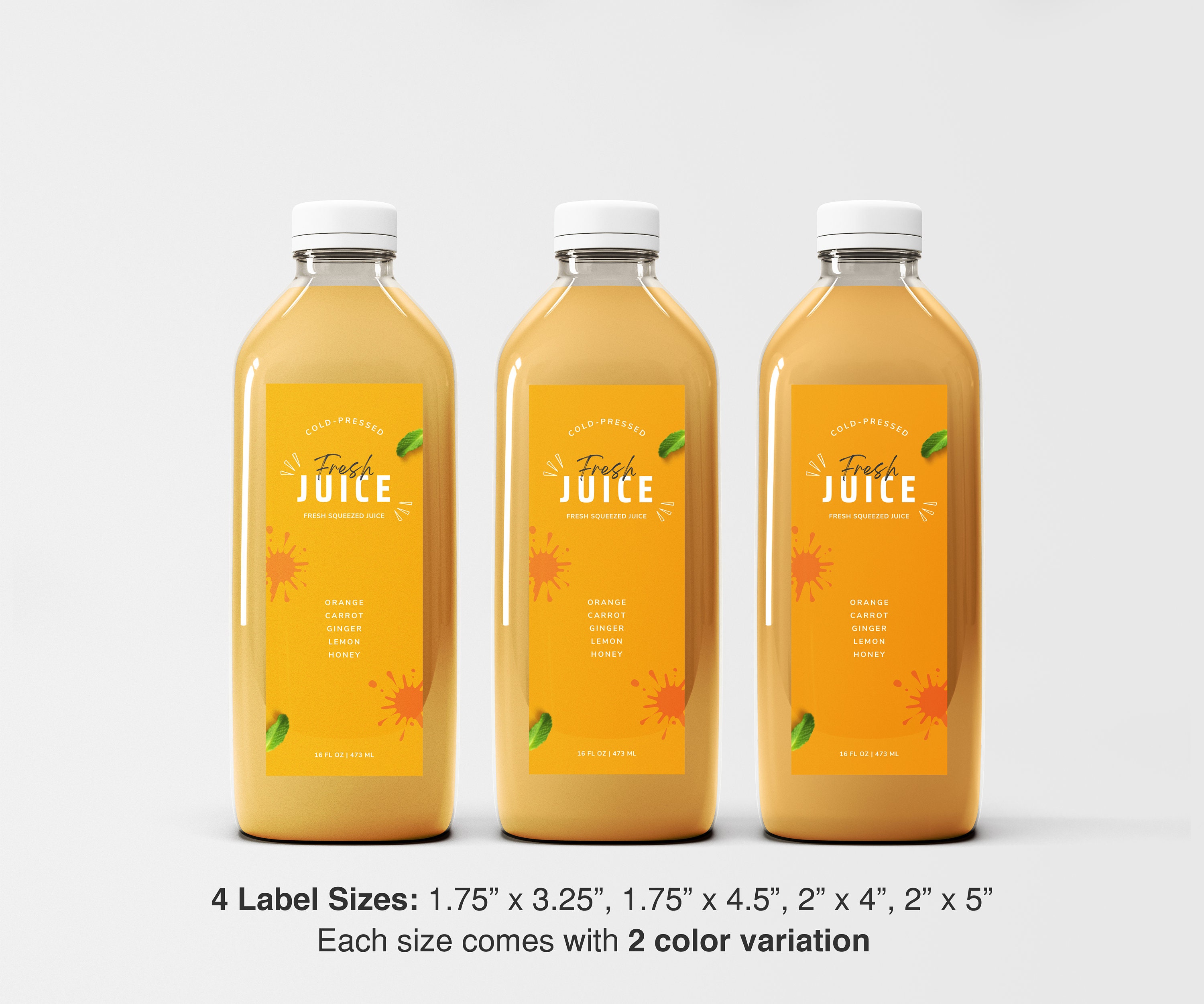 Juice Bottle Labels Template, Homemade Juice Label, Editable Juice