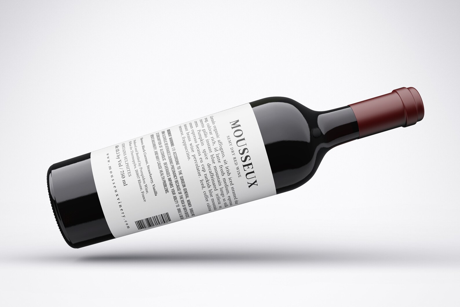 Editable Wine Label Design, Wine Labels Template, Canva Wine Label, Red