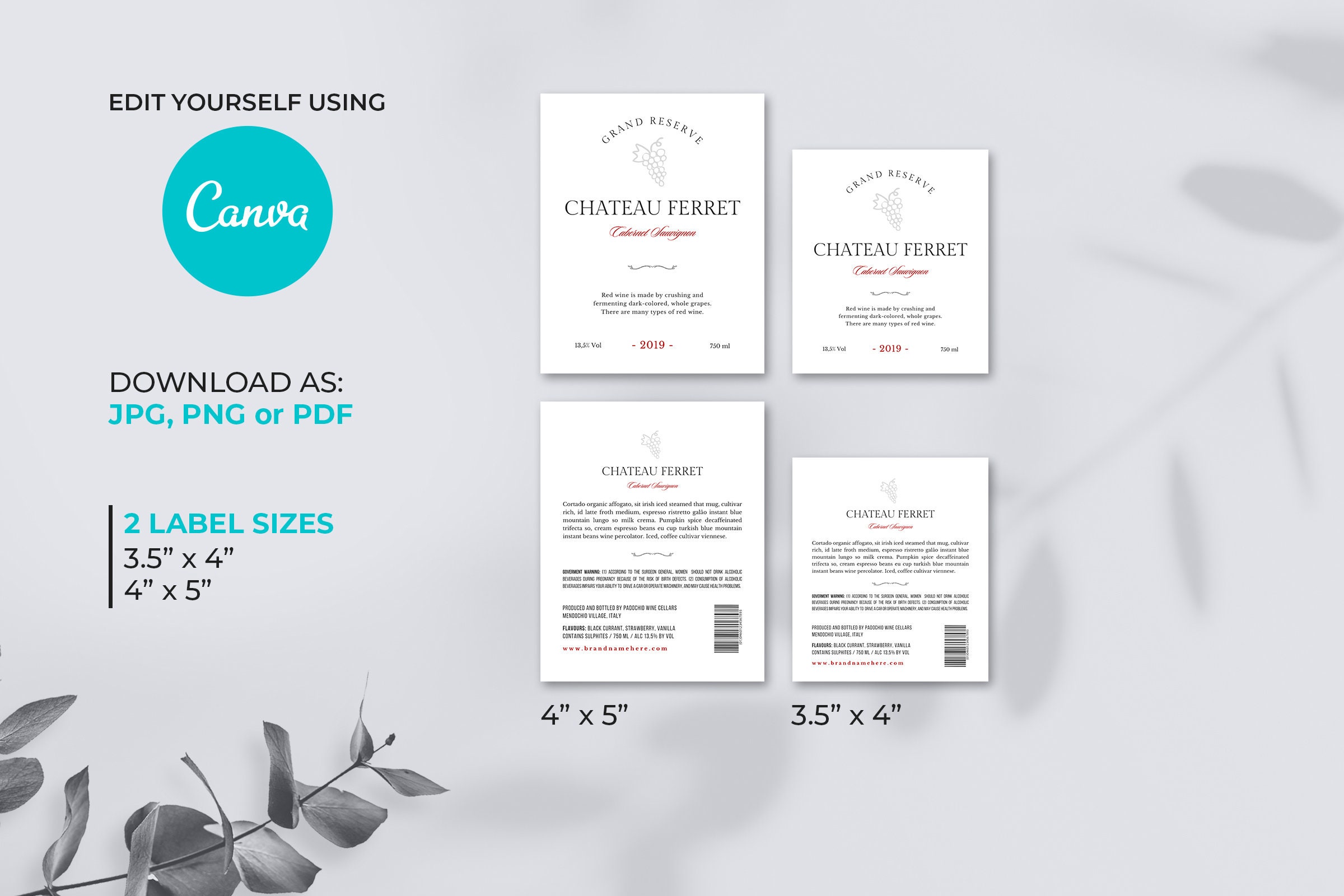 Free Printable, Customizable Wine Label Templates Canva, 55% OFF