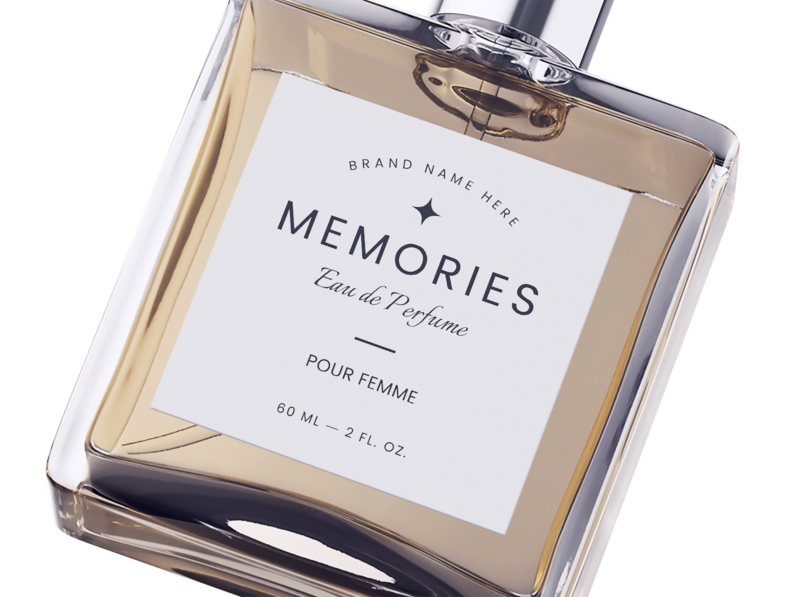 Perfume Bottle Label Template, Editable Perfume Labels, Canva Elegant