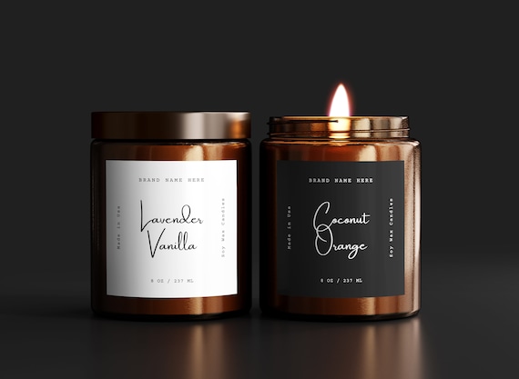 Candle Labels, Candle Jar Label Template, Canva Candle Labels, Minimalist Candle  Label, Candle Stickers, Jar Labels, Black Candle Labels 