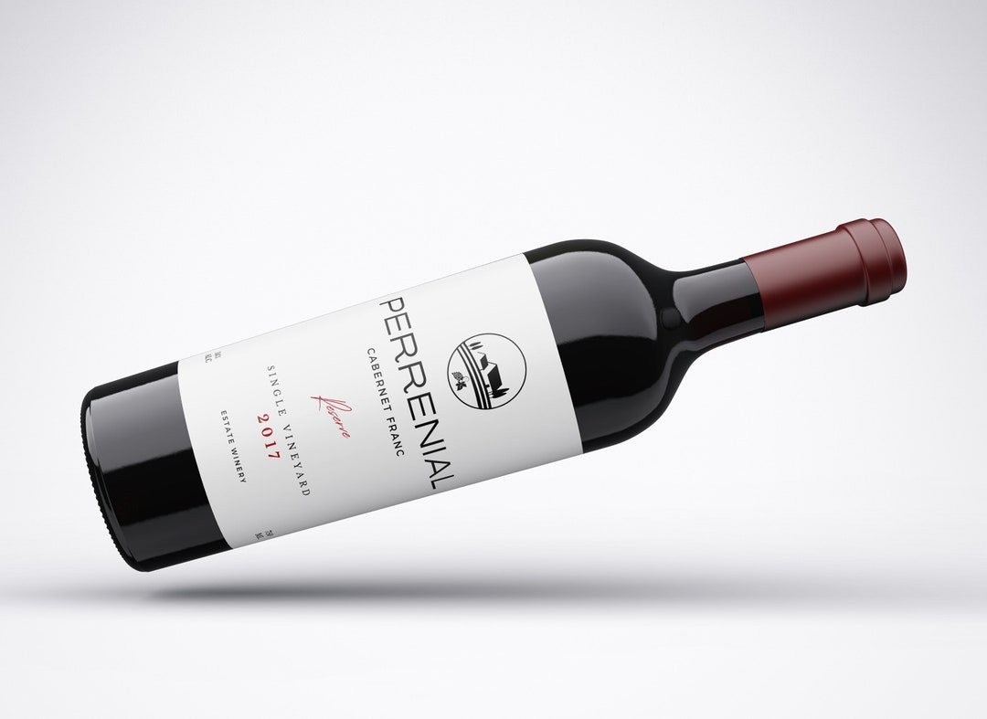 Red Wine Bottle Labels Template, Vintage Wine Label, Printable