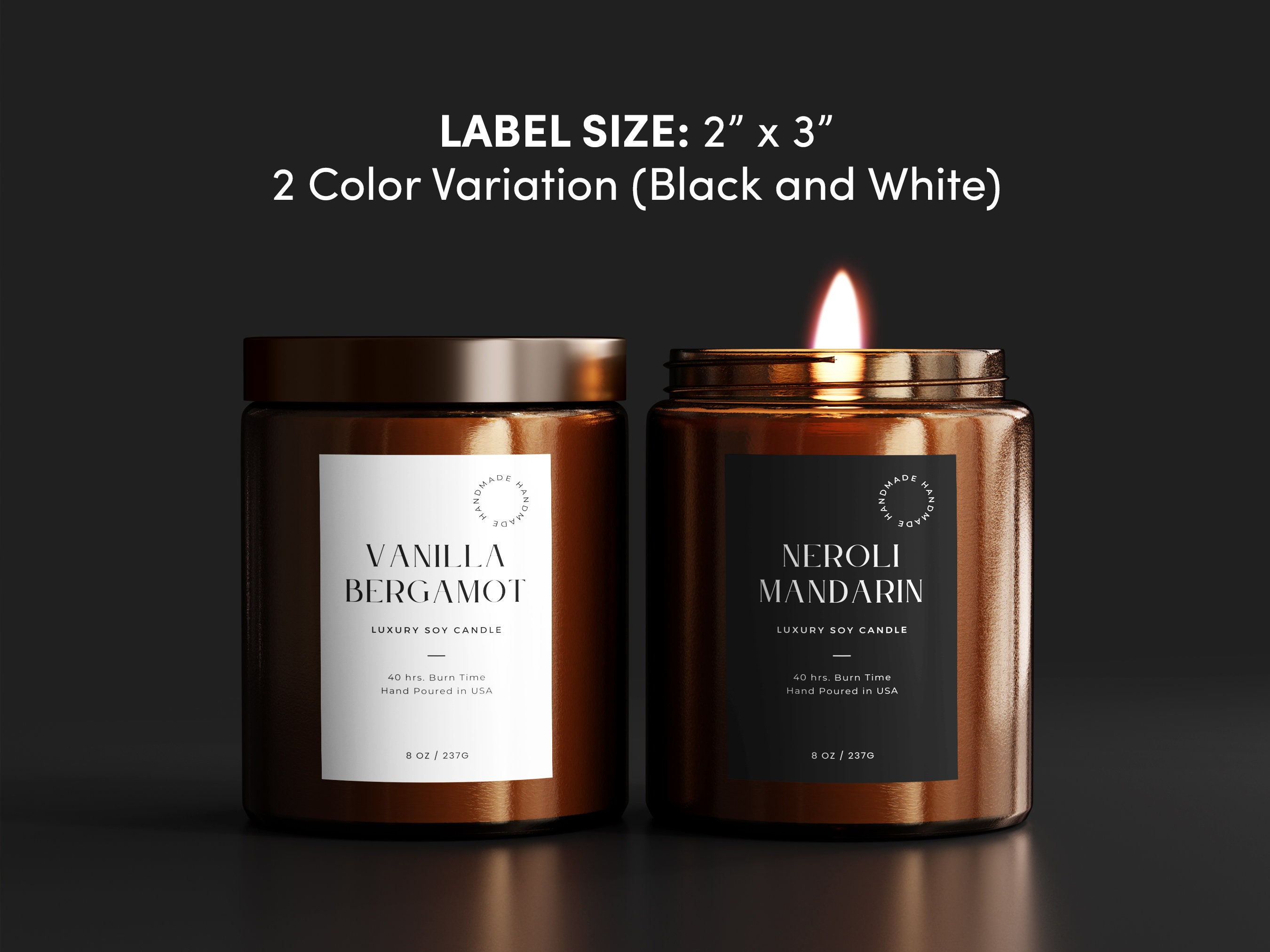 Editable Luxury Candle Jar Label Template, Canva Candle Sticker, Candle ...