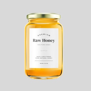 Honey Jar Labels, Homemade Honey Labels, Jar Label Template, Mason Jar Labels, Honey Stickers, Jar Lid Labels, Honey Stickers, Canning Label