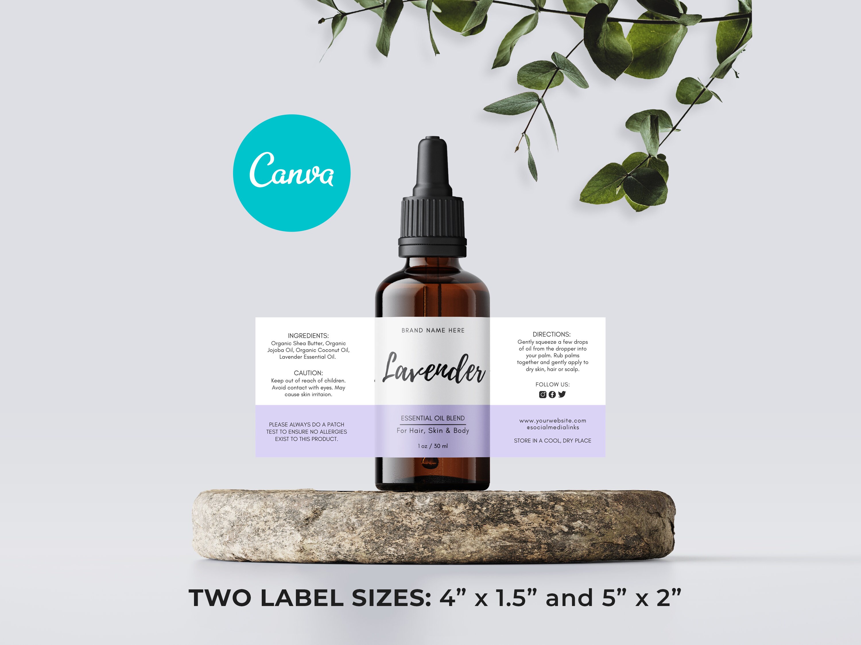 Essential Oil Label Design DIY Editable Label Template DIY Label