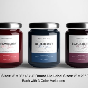 Jam Jar Labels Template, Canning Labels, Mason Jar Labels, Jam Stickers ...