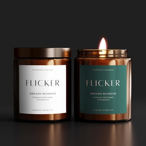 Minimalist Candle Labels Template - Luxury Candle Label Design - Canva Candle Label Template - Modern Candle Label - Candle Jar Labels image 3